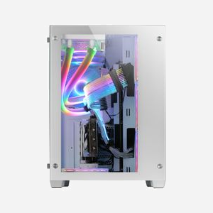 Mars Gaming MCV3W Boîtier PC Tower Blanc, E-ATX, Double Fenêtre Verre Trempé, 418mm GPU, Refroidissement Liquide 360mm, USB 3.2 Gen 1, Filtre Poussière - Miniature 2
