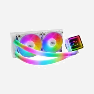 Mars Gaming ML-ULTRA240 Blanc : Refroidisseur liquide AIO CPU, TDP 500W, sockets Intel/AMD, radiateur 275mm, 2x ventilateurs 120mm ARGB, 9-26dB - Miniature 1