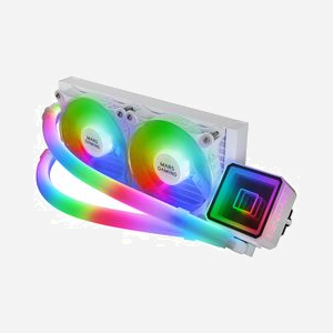 Mars Gaming ML-ULTRA240 Blanc : Refroidisseur liquide AIO CPU, TDP 500W, sockets Intel/AMD, radiateur 275mm, 2x ventilateurs 120mm ARGB, 9-26dB - Miniature 3