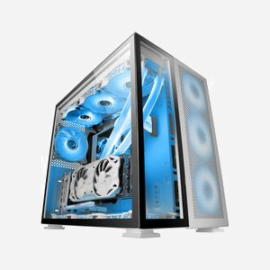 Mars Gaming MCNOVA - Boîtier PC Tower Aluminium, Double Verre Trempé, E-ATX, Refroidissement Liquide, USB-C, Jusqu'à 12 Ventilateurs, 410mm GPU - Miniature 1