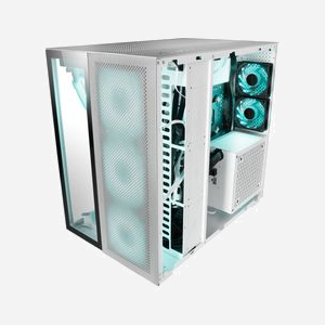 Mars Gaming MCNOVA - Boîtier PC Tower Aluminium, Double Verre Trempé, E-ATX, Refroidissement Liquide, USB-C, Jusqu'à 12 Ventilateurs, 410mm GPU - Miniature 3