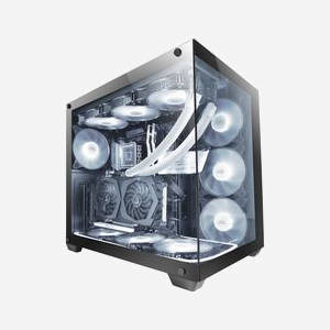 Mars Gaming MCV4 Boîtier PC Tower E-ATX Verre Trempé, 2x 3.5", 3x 2.5", USB 3.2 Gen 1, Audio In/Out, Refroidissement Liquide, Sans Bloc d'Alimentation - Miniature 3