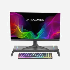 Mars Gaming MGSONE Support écran bureau noir RGB USB 2.0 réglable 410-545mm ABS charge max 30kg 200x545x75mm - Miniature 2