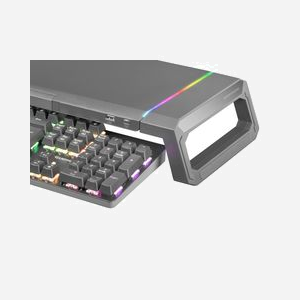 Mars Gaming MGSONE Support écran bureau noir RGB USB 2.0 réglable 410-545mm ABS charge max 30kg 200x545x75mm - Miniature 3