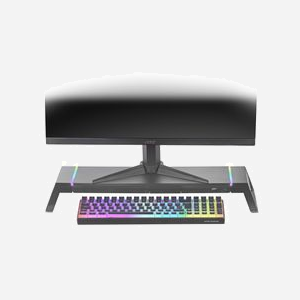 Mars Gaming MGSONE Support écran bureau noir RGB USB 2.0 réglable 410-545mm ABS charge max 30kg 200x545x75mm - Miniature 4