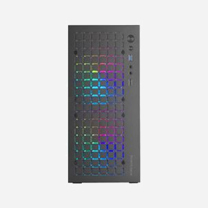 Mars Gaming MCCORE Mini Tower Noir - Boîtier PC MicroATX/Mini-ITX, Mesh, 2x120mm FRGB, 3x3.5", 3x2.5", USB 3.2, Audio In/Out, 160x260x350mm