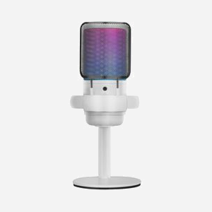 Mars Gaming MMIC-SE Blanc Microphone de Table USB/3.5mm, Cardioïde, 20-20000Hz, 24 bit/192kHz, SNR 70dB, LED, Filtre Pop, Support de Bureau - Miniature 1