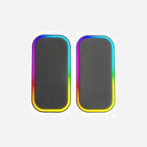 Mars Gaming MS-OM Enceintes 2.0 Noir 20W RMS, Bluetooth 5.3, AUX-IN, USB, RGB, 20-20000Hz, Drivers 2, Connectivité Filaire et Sans Fil - Miniature 1