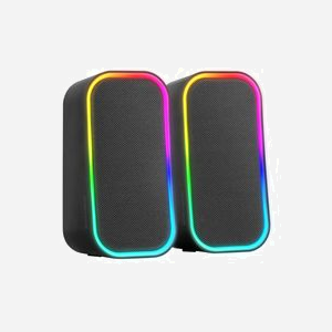 Mars Gaming MS-OM Enceintes 2.0 Noir 20W RMS, Bluetooth 5.3, AUX-IN, USB, RGB, 20-20000Hz, Drivers 2, Connectivité Filaire et Sans Fil - Miniature 2