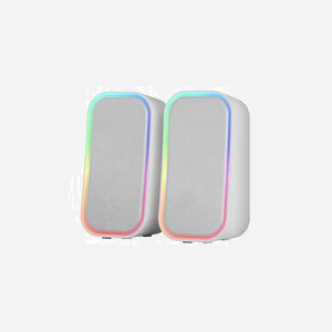 Mars Gaming MS-OM Blanc: Enceintes 2.0, 20W RMS, Bluetooth 5.3, AUX-IN, USB, RGB, 20-20000Hz, 4 Ohm, 81x83x162mm - Miniature 3