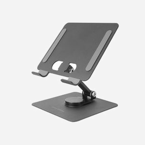 Mars Gaming MA-RST Support Passif Bureau pour Mobile/Tablette (jusqu'à 13") Acier/Silicone Noir, Rotation 360°, Inclinaison 0-180°, Ajustable