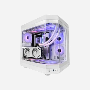 Mars Gaming MC-3T Blanc - Boîtier PC Midi Tower ATX/micro ATX/Mini-ITX, 3x Verre Trempé, USB 3.2 Gen 1/Gen 2 Type-A/Type-C, 10 Slots d'extension, Refroidissement air/liquide, montage GPU vertical - Miniature 2