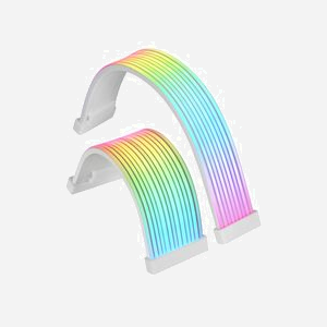 Mars Gaming MCA-24X : Sleeve ARGB pour câble d'alimentation 24pin carte mère, LED Ultra Lumineuses, contrôle ARGB 3pin 5V, silicone souple, 91g - Miniature 2