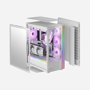 Mars Gaming MC-ULT Tower Blanc - Boîtier PC Moyen Tour, E-ATX, Double Chambre, Verre Trempé, USB 3.0, Refroidissement Liquide 360mm, GPU 390mm, Filtres à Poussière - Miniature 3