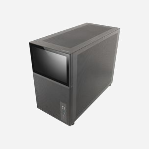 Mars Gaming MC-LCD Mini Tower Noir : Boîtier PC Micro-ATX/Mini-ITX, écran IPS 8" 1280x800, USB 3.2 Gen 1/Gen 2 Type-C, Acier, Refroidissement liquide 360mm max.