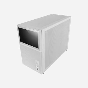 Mars Gaming MC-LCD Mini Tower - Boîtier PC Micro-ATX/Mini-ITX, Écran IPS 8", USB 3.2 Gen 1/2, Acier, Refroidissement liquide 360mm max, Noir/Blanc - Miniature 1