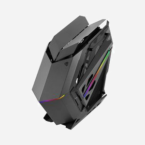 Mars Gaming MC-TITAN - Boîtier PC Midi Tower ATX/Micro-ATX, 1x3.5", 4x2.5", ARGB façade et bord, verre trempé, 2x USB 3.2 Gen 1, noir - Miniature 1