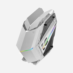 Mars Gaming MC-TITANW : Boîtier PC Midi Tower Blanc ATX/Micro-ATX, verre trempé, éclairage ARGB, compatible Aura Sync/Mystic Light/RGB Fusion 2.0 - Miniature 1