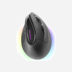 Souris verticale ergonomique sans fil Mars Gaming MMSK, tri-mode RF+Bluetooth, capteur optique Pixart 8400 DPI, 9 boutons programmables, RGB, compatible Windows/macOS/Linux - Miniature 1
