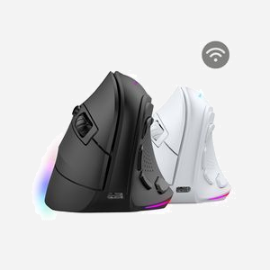 Mars Gaming MMSKW Souris Verticale Ergonomique Tri-Mode RF sans fil + Bluetooth, Capteur Optique 8400 DPI, 9 Boutons Programmables, Rétroéclairage RGB, Compatible Windows/macOS/Linux - Miniature 2