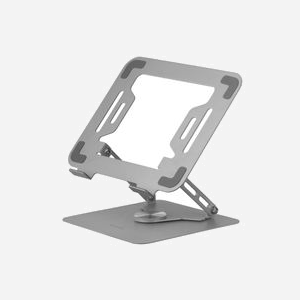 Mars Gaming MARSNW Support Laptop/Tablette Acier Argent 17" (43.2cm), Rotation 360°, Inclinaison 0-180°, Hauteur Réglable, Antidérapant, Pliable, 1.45kg - Miniature 1