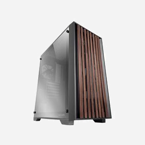 Mars Gaming MC-WOODC : Boîtier PC Moyen Tour Noir, Façade Bois Véritable, ATX/Micro-ATX/Mini-ITX, Ventilateur 120mm FDB, Support Radiateur 360mm, USB 3.0 - Miniature 1