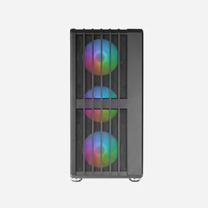 Mars Gaming MC-VAULT - Boîtier PC Moyen Tour ATX/Micro-ATX/Mini-ITX Noir, Mesh, 4 ventilateurs ARGB 120mm, USB 3.0, support radiateur 360mm, GPU 358mm