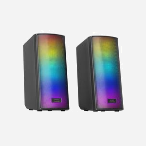 Mars Gaming MSRGB2 - Enceinte Portable Stéréo 15W RMS, Bluetooth 5.3, Jack 3.5mm, Lecteur MicroSD, RGB dynamique, ABS Noir, Alimentation USB