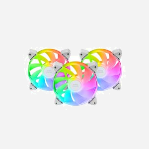 Mars Gaming MF3ARW Kit 3 Ventilateurs Boîtier PC 120mm Blanc, ARGB 360°, 1100 RPM, 39 CFM, 14 dB, FDB, 3-Pin, 2.03 mmH2O