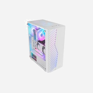 Mars Gaming MC-VOLTW Boîtier PC Midi Tower Blanc, ATX/MicroATX/Mini-ITX, 2x3.5", 2x2.5", Ventilation ARGB, Fenêtre Verre Trempé, USB 3.0, Long. GPU 327mm - Miniature 2