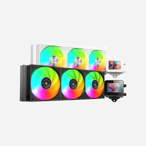 Mars Gaming MLVISION360 Refroidisseur liquide AIO, écran LCD IPS 4:3 rotatif, 3x 120mm ARGB, 600W TDP, sockets Intel/AMD, radiateur 397x120x27mm - Miniature 3
