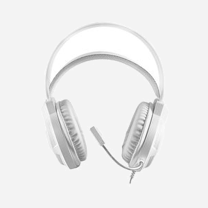 Casque Gaming Mars Gaming MH124W Blanc - Circum-aural, Filaire, FRGB Rainbow, HP 40mm, 20-20000Hz, 32 Ohm, Micro Omnidirectionnel - Compatible Windows/Mac/PS/Xbox/Switch - Miniature 1