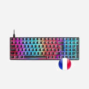 Mars Gaming MKULTRA Clavier Gamer USB AZERTY Français Noir - Switches OUTEMU SQ, RGB Chroma, Touches PBT Pudding, Anti-Ghosting, Format 96%, Compatible Windows/macOS/Linux