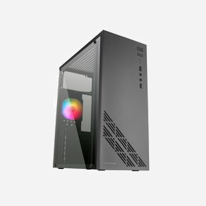 Boîtier PC Mars Gaming MC100 Noir Acier, ATX/microATX/Mini-ITX, Vent. 90mm FRGB, USB 3.2 Gen 1, Audio, Vitre latérale, Refroidissement liquide 120mm, 2x3.5", 2x2.5" - Miniature 2