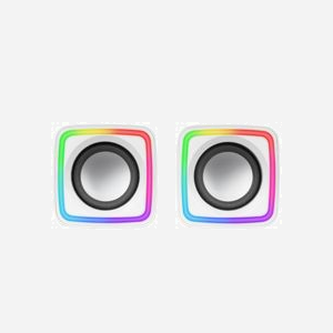 Mars Gaming MSCUBEW Enceintes PC 8W RMS Blanc, DSP Spatial, USB Type-A, 20-20000 Hz, Impédance 4 Ohm, Rétroéclairage RGB Active Flow, 73x73x66mm - Miniature 2