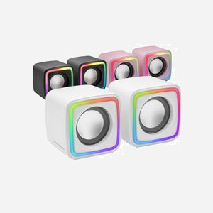 Mars Gaming MSCUBEW Enceintes PC 8W RMS Blanc, DSP Spatial, USB Type-A, 20-20000 Hz, Impédance 4 Ohm, Rétroéclairage RGB Active Flow, 73x73x66mm - Miniature 5