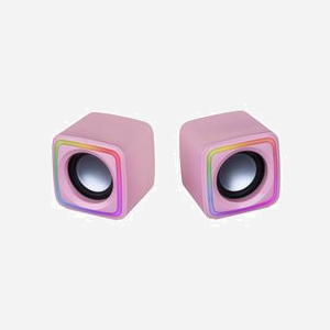 Haut-parleurs Mars Gaming MSCUBEP Rose 8W, 2.0, USB Type-A, 20-20000Hz, 4 Ohm, Rétroéclairage, 73x73x66mm - Miniature 3
