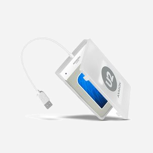 Axagon ADSA-1S : Boîtier USB 2.0 pour Disque Dur/SSD 2.5" SATA I/II/III, Support S.M.A.R.T., Compatible Windows/macOS/Linux, Blanc, Plastique - Miniature 1