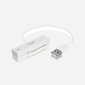 Axagon ADSA-1S : Boîtier USB 2.0 pour Disque Dur/SSD 2.5" SATA I/II/III, Support S.M.A.R.T., Compatible Windows/macOS/Linux, Blanc, Plastique - Miniature 2