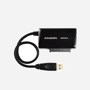 Axagon ADSA-FP3 Adaptateur SATA vers USB Type-A 5Gbps, Support S.M.A.R.T., Hot-Plug, Alimentation Externe, Compatible Windows/macOS/Linux, 71x46x14.3mm - Miniature 1