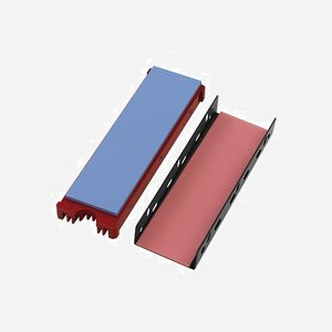 Axagon CLR-M2 Dissipateur Thermique M.2 NVMe SSD 76x24x10mm Aluminium Noir/Rouge pour SSD M.2 2280, Pad Thermique Inclus, RoHS - Miniature 5