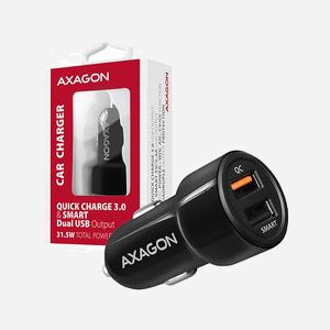 Axagon PWC-QC5 Chargeur Allume-Cigare 2 Ports USB 2.0 Quick Charge 3.0 31.5W, Compatible Téléphone/Tablette, Protections Surtension/Surchauffe, Noir - Miniature 2