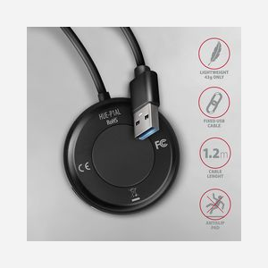 Axagon HUE-P1AL Hub USB 3.2 Gen 1 Type-A 4 Ports 5000 Mbit/s Noir, Câble 1.2m, Windows, macOS, Linux, Android, 60x60x18mm - Miniature 5