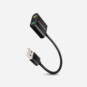 Axagon ADA-12 Adaptateur Audio USB 2.0 Stéréo, 2.0 Canaux, SNR 93dB, 16-bit/48kHz ADC/DAC, Jack 3.5mm, Câble 15cm, Windows/macOS/Linux