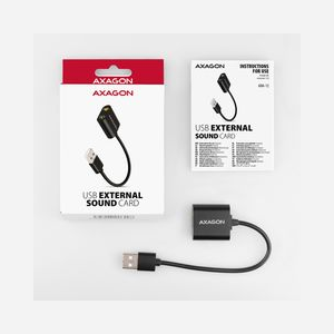 Axagon ADA-12 Adaptateur Audio USB 2.0 Stéréo, 2.0 Canaux, SNR 93dB, 16-bit/48kHz ADC/DAC, Jack 3.5mm, Câble 15cm, Windows/macOS/Linux - Miniature 5