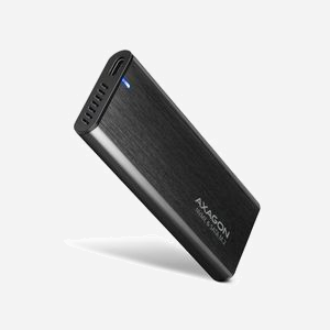 Axagon EEM2-SB2 : Boîtier SSD M.2 (NVMe/SATA) USB 3.2 Gen 2 Type-C, 10 Gbit/s, Aluminium noir, Supports 2242/2260/2280, Compatible Windows/macOS/Linux