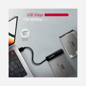 Axagon ADSA-FP2A Adaptateur USB 3.2 Gen 1 vers SATA, USB Type-A mâle, 5 Gbit/s, Support S.M.A.R.T., TRIM, UASP, Hot-Plug, Windows/macOS/Linux - Miniature 3