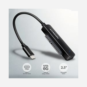 Axagon ADSA-FP2C Adaptateur USB-C 5Gbps vers SATA 6G pour SSD/HDD 2.5" SLIM, Support UASP/TRIM/S.M.A.R.T., Compatible Windows/macOS/Linux - Miniature 2