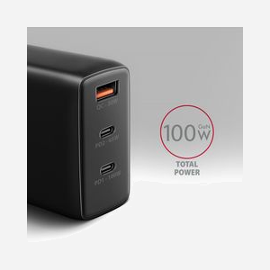Axagon ACU-DPQ100 Chargeur Secteur Universel 100W, 1x USB 2.0, 2x USB-C Power Delivery 3.0, Quick Charge 4+, Protections Surtension/Surchauffe/Court-circuit - Miniature 2