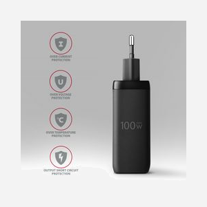 Axagon ACU-DPQ100 Chargeur Secteur Universel 100W, 1x USB 2.0, 2x USB-C Power Delivery 3.0, Quick Charge 4+, Protections Surtension/Surchauffe/Court-circuit - Miniature 5
